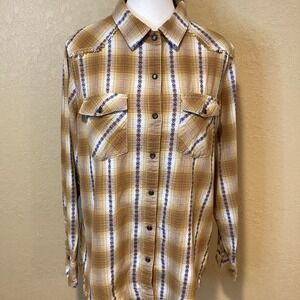 Legendary Stockyards Women's‎ Plaid 100% Cotton Pearl Snap Shirt, Size Large